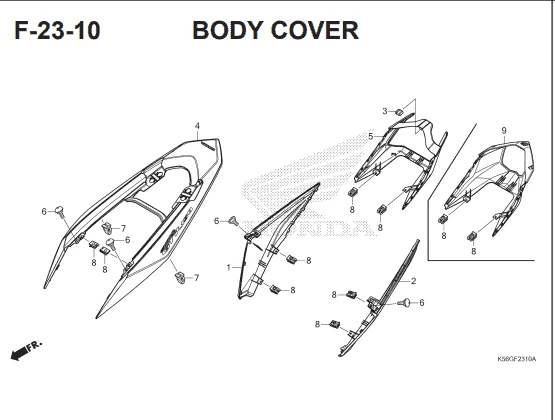 Katalog Suku Cadang Honda Supra GTR 150 K56W