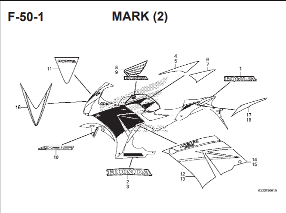 Katalog Suku Cadang Honda CBR 250R CBU