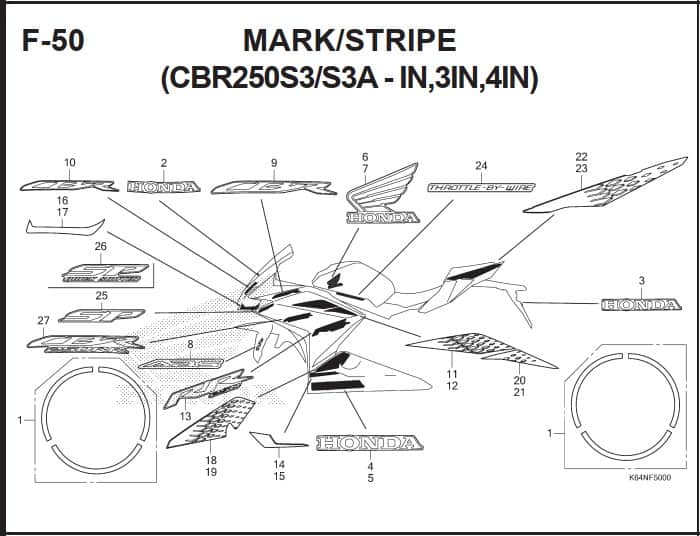 Katalog Suku Cadang Honda CBR 250RR K64J