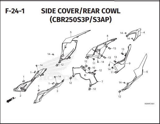 Katalog Suku Cadang Honda CBR 250RR K64N