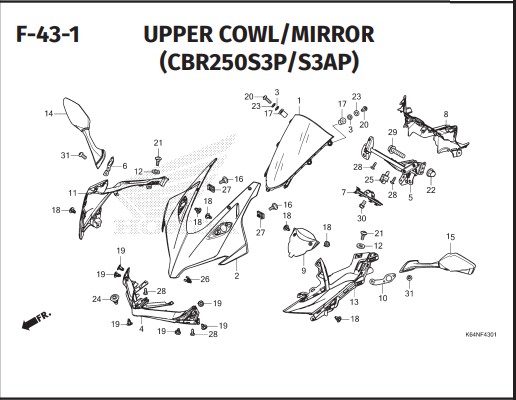 Katalog Suku Cadang Honda CBR 250RR K64N