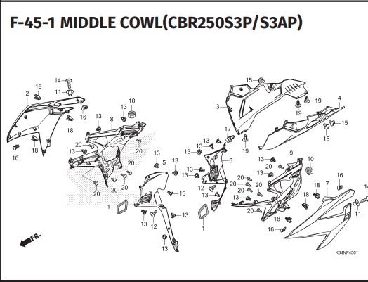 Katalog Suku Cadang Honda CBR 250RR K64N