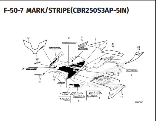 Katalog Suku Cadang Honda CBR 250RR K64N