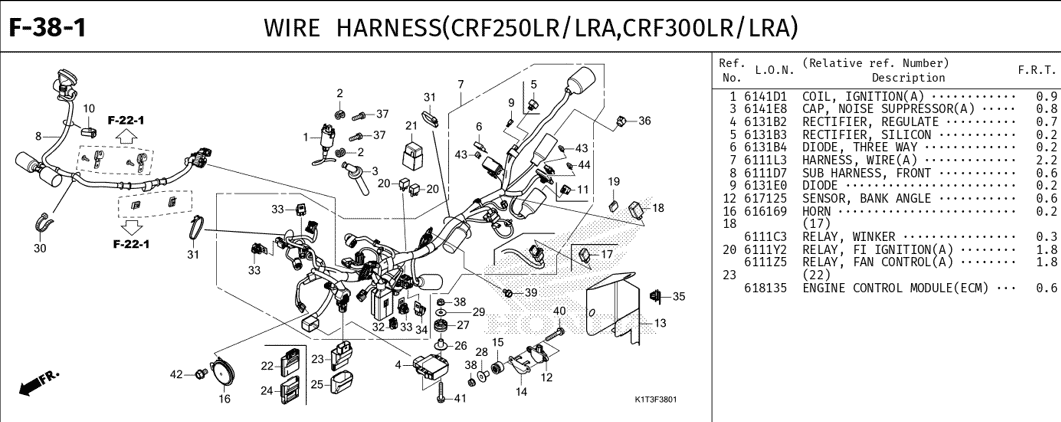 Katalog Suku Cadang Honda CRF 250 Rally
