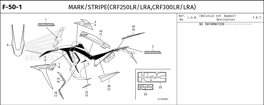 Katalog Suku Cadang Honda CRF 250 Rally