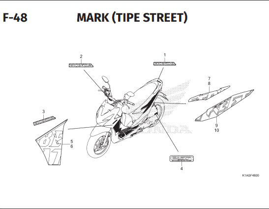 Katalog Suku Cadang Honda New BeAT Street K1AL