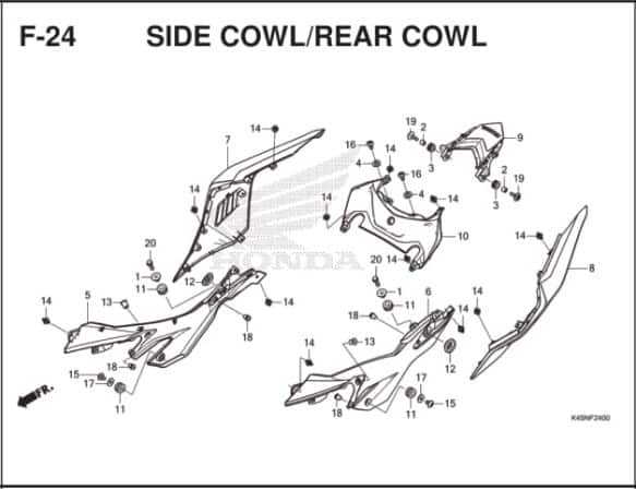 Katalog Suku Cadang Honda CBR 150R K45R