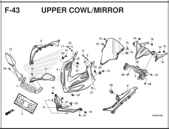 Katalog Suku Cadang Honda CBR 150R K45R