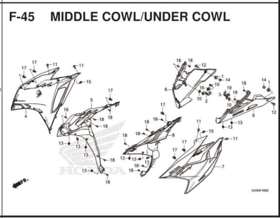 Katalog Suku Cadang Honda CBR 150R K45R