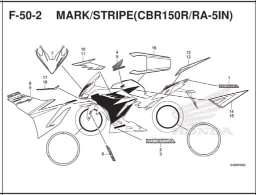 Katalog Suku Cadang Honda CBR 150R K45R