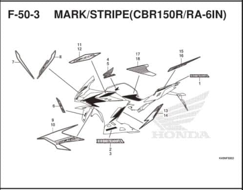 Katalog Suku Cadang Honda CBR 150R K45R