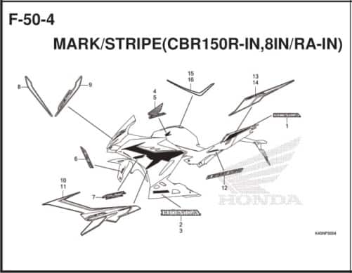 Katalog Suku Cadang Honda CBR 150R K45R