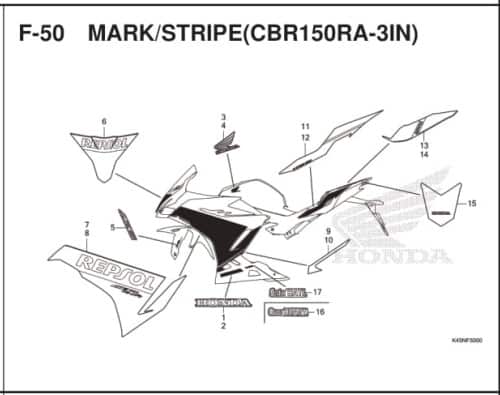 Katalog Suku Cadang Honda CBR 150R K45R