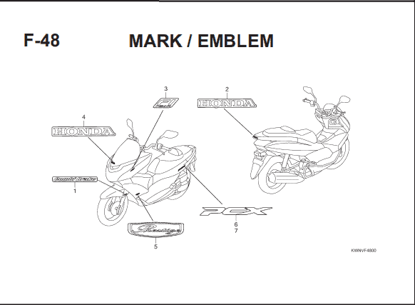 Katalog Suku Cadang Honda  PCX 125 KWN