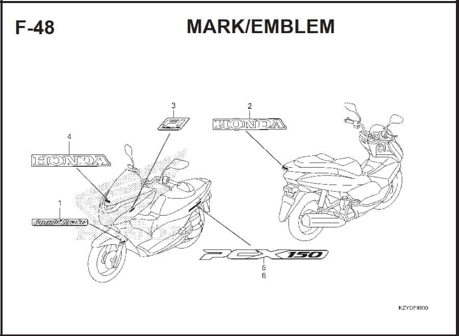 Katalog Suku Cadang Honda PCX 150 KZY