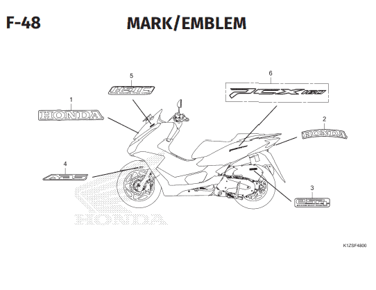 Katalog Suku Cadang Honda PCX 160 K1ZV