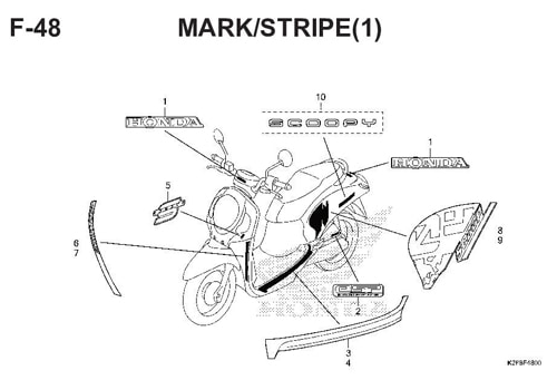 Katalog Suku Cadang Honda Scoopy eSP K2F