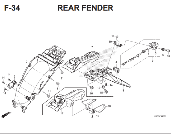 Katalog Suku Cadang Honda Supra GTR 150 K56W