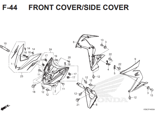 Katalog Suku Cadang Honda Supra GTR 150 K56W