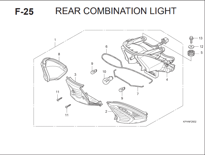 Katalog Suku Cadang Honda Supra X 125 KVL