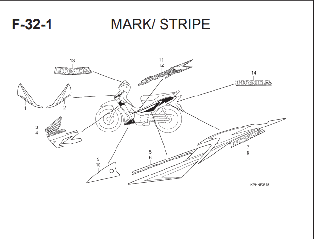Katalog Suku Cadang Honda Supra X 125 KVL