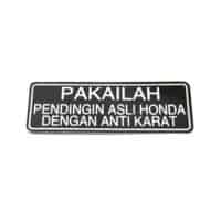 LABEL COOLANT INFORMATION